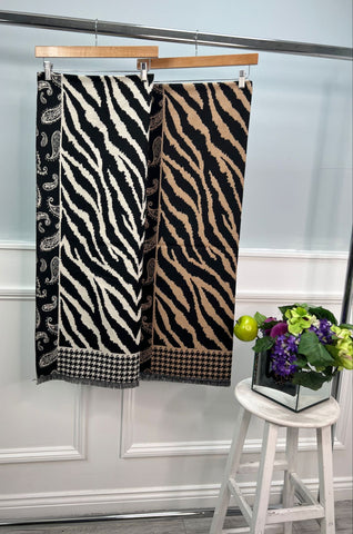 Mixed Zebra Print Scarf