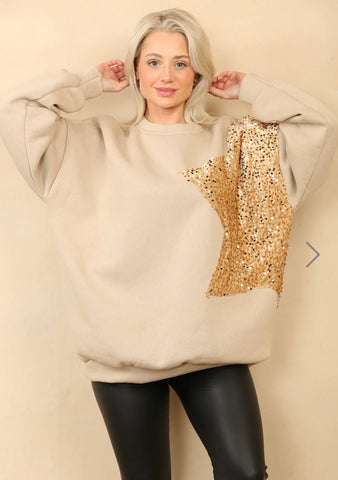 ‘Joyce’ Sequin Star Sweatshirt