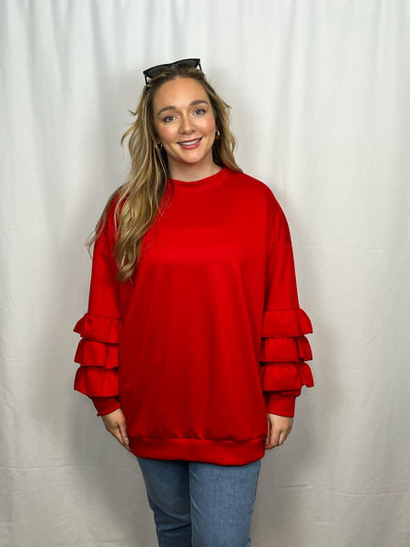 ‘Natasha’ Frill Sleeve Jumper