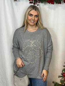 ‘Megan’ Studded Flower Jumper