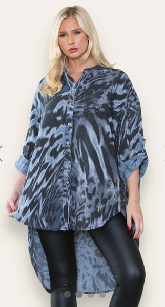 ‘Caroline’ Mixed Animal Print Shirt