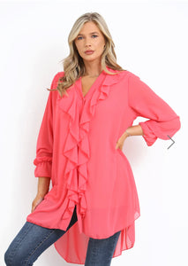 'Ivana' Ruffle Chiffon Blouse